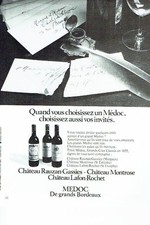 PUBLICITE ADVERTISING 017  1973  vin Chateau Rauzan Gassies Montrose lafon Médoc