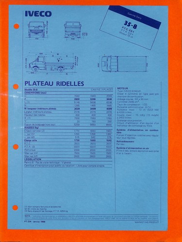 Iveco gamme daily plateau - gamme,