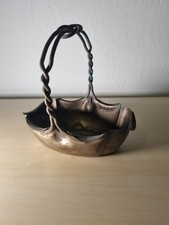 Ancien vide poche corbeille en métal argenté ou laiton VINTAGE DECO