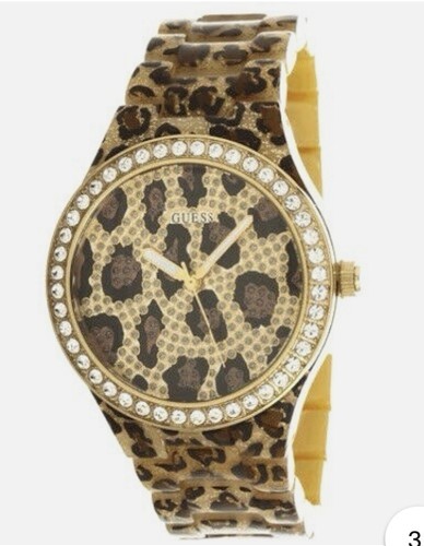 Guess leopard gold tone watch - leopard,