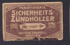 Ancienne   étiquette     Allumettes  Allemagne  BN183890 Flèche