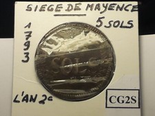 5 Sols Siege de Mayence - L'An 2 1793