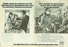 Publicité Advertising 0222  1975  Opticiens Krys  lunettes montures  libre servi
