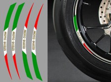 4 X STICKERS ITALIE ROUE JANTE 17" POUR GUZZI AUTOCOLLANT MOTO (RA087MG)