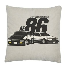 Taie d'oreiller housse de  coussin initial d toyota trueno ae 86  45x45 cm 
