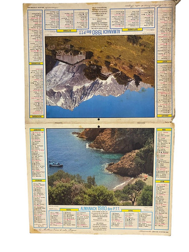 Old calendar poste - 1980, ptt