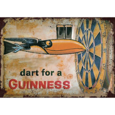 Plaque métal plate 20 x 30 cm :  Dart for a GUINNESS
