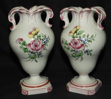 Paire de petits vases (14 cm) LUNEVILLE - REVERBERE (très bon état)