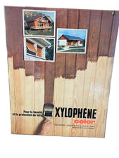 ANCIENNE PLAQUE PUBLICITÉ PEINTURE VERNIS XYLOPHENE COLOR PAS TOLE ÉMAILLÉE