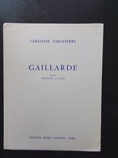 PARTITION - GERMAINE TAILLEFERRE - GAILLARDE pour trompette et piano