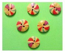 Lot boutons bois rond - 6,