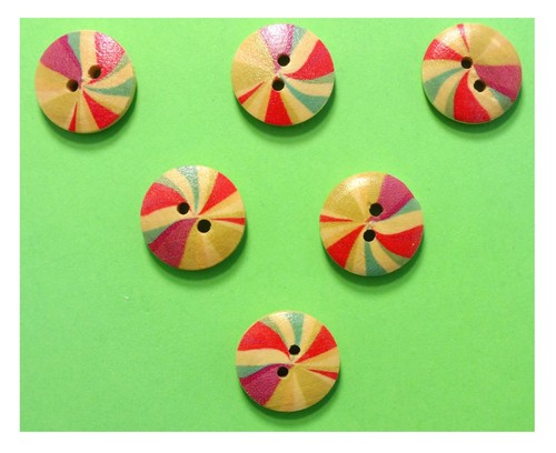 Lot boutons bois - lot, rond