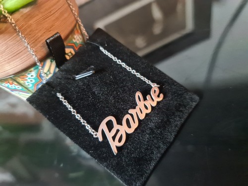 Collier barbie argenté neuf - collier,