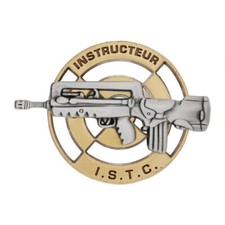 VERITABLE INSIGNE BREVET INSTRUCTEUR ISTC INSTRUCTION SUR LE TIR DE COMBAT