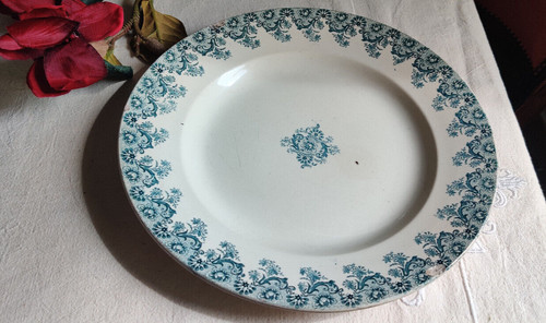 Plat service faïence grand - plat,