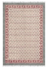 Gris Floral Main Bloc Imprimé