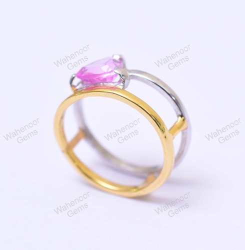 Trillion saphir rose 925 - saphir,