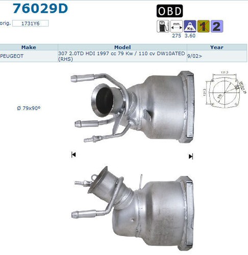 Pot catalytique peugeot - pot, 307