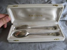 Petit coffret de couvert argenterie de la marque Ercuis Cuillère et fourchette
