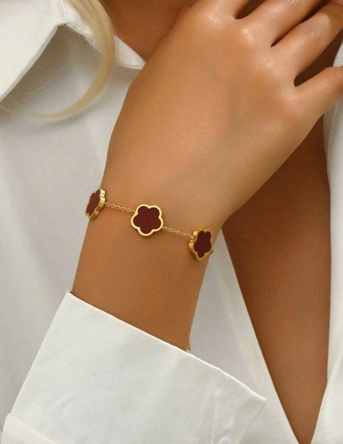 Bracelet fleurs rouge en - bracelet, a
