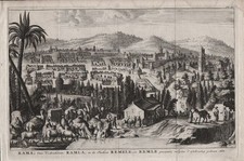 1710 Ramla Israël Terre Sainte Judaïca Carte Gravure En Cuivre