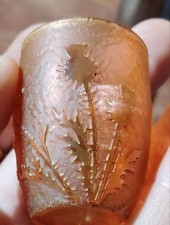 Daum Nancy croix de lorraine Vase miniature décor dégagé à l'acide de chardons