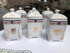 6 pots à Epices Condiments Cuisine anciens Décorés