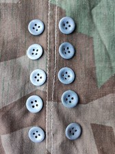 10 Boutons 15 mm en acier originaux pour uniforme ou parka allemande - stock WW2