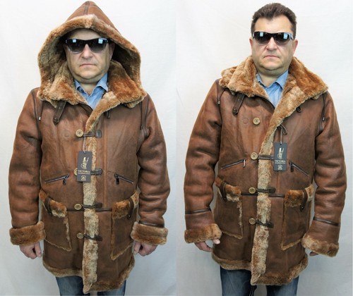 Cognac manteau trench cuir - cognac,