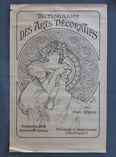 Ancienne affiche publicitaire Alfons MUCHA dictionnaire des Arts Décoratifs 1900
