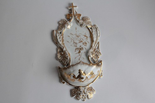Bénitier porcelaine vieux - porcelaine,