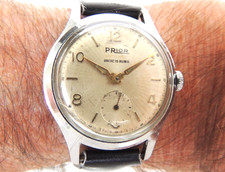 MONTRE  PRIOR    ANCRE 15 RUBIS FONCTIONNE NON REVISER BRACELET CUIR NEUF