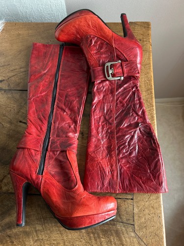 Bottes cuissardes rouges pops - bottes,