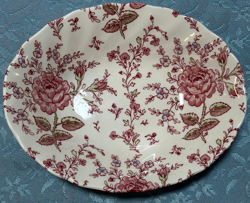 Vintage rose chintz oval - vintage,