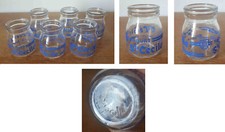 Lot de 6 pots de yaourt ancien Sainte Cécile en verre épais