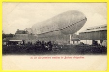 cpa RARE AVIATION un des PREMIERS BALLONS DIRIGEABLES Aérostat Zeppelin Dos 1900