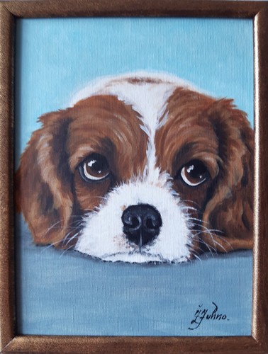 Peinture huile cavalier - l'huile,