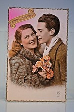 CPA CARTE POSTAL STE SAINTE CATHERINE DENTELLE AJOURE BONNET FILLE GARCON ANCIEN