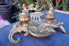 Encrier double Double inkwell  - Bronze - XIXème siècle - Griffon