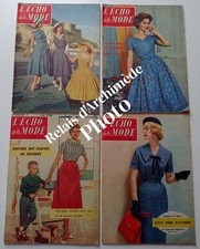 lot 4 revues l'Echo de la Mode aout 1957 n°33 34 35 36 magazines couture tricot