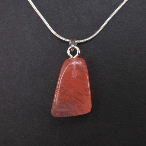 Natural stone pendant necklace - natural,