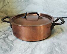 Rondeau Marmite Sauteuse En Cuivre Martelé,Pierre Vergnes Durfort, Rivets Cuivre
