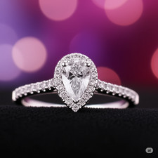 Bague Moissanite or blanc 14