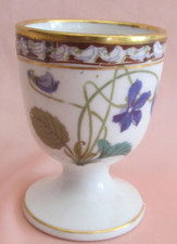 Coquetier porcelaine décor violettes Impératrice Eugénie