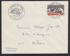 FRANCE 1966 enveloppe 1er JOUR journée timbre Orléans n°1477 Y&T 25 + 10c