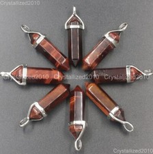 Pierre précieuse naturelle œil de tigre rouge, pendentif de guérison...