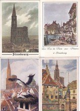 Lot de 4 cartes postales