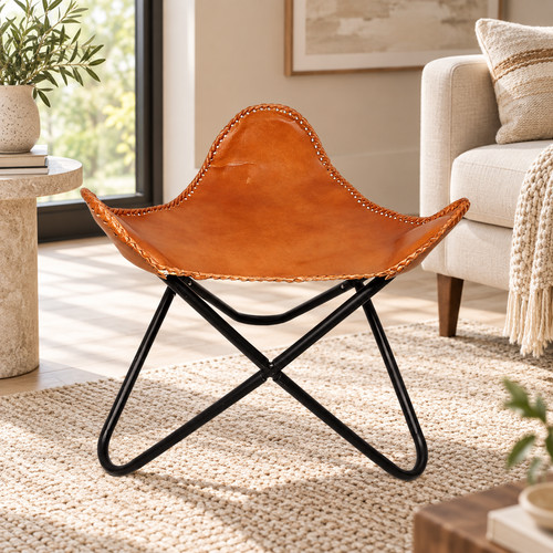 Pouf ottoman cuir - en, buffalo