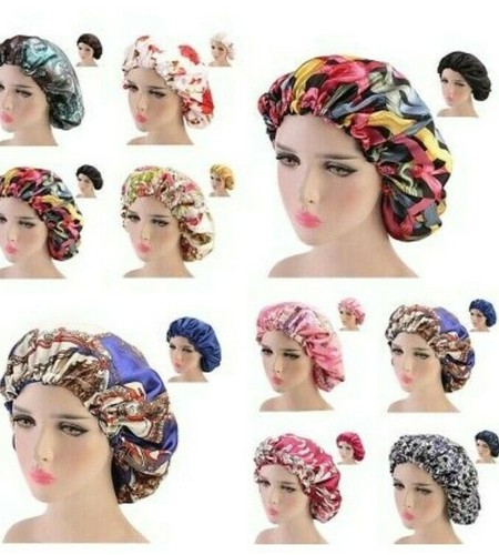 Bonnet cheveux satin floral