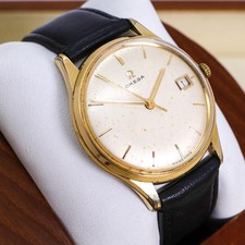 Omega Vintage Blanc or Rond Manuel Automatique Montre Hommes Authentique Travail